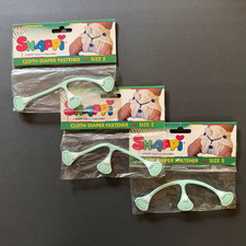 Lot of 3 SNAPPI cloth diaper fastener - no pins HTF MINT Size 2