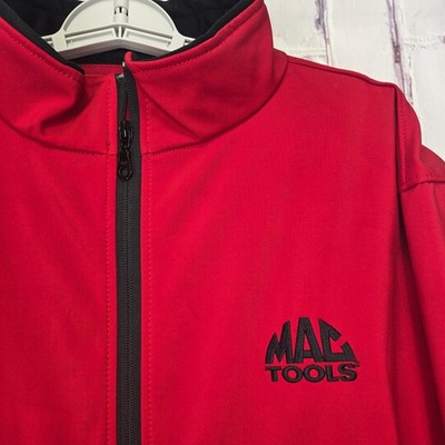 MAC Tools Red Full Zip Softshell Jacket Mens sz L/G Embroidered Logo Workwear
