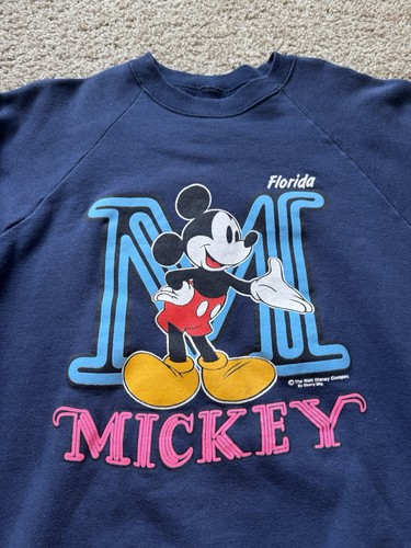 1980s Walt Disney World Florida MICKEY MOUSE Sweatshirt Crewneck Medium - Picture 2 of 7
