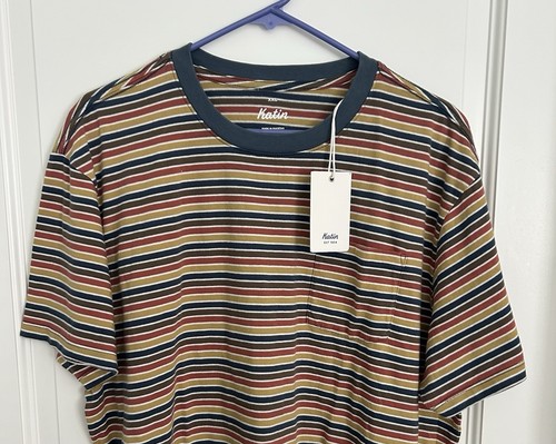 Katin Men's NWT Multi-Color Stripes Short Sleeve 100% Cotton T-Shirt~XXL / 2XL - Picture 2 of 9