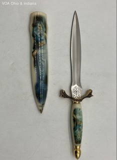 Decorative Dagger Fantasy Art Woman Design Stainless Steel With Sheath 12 Inch