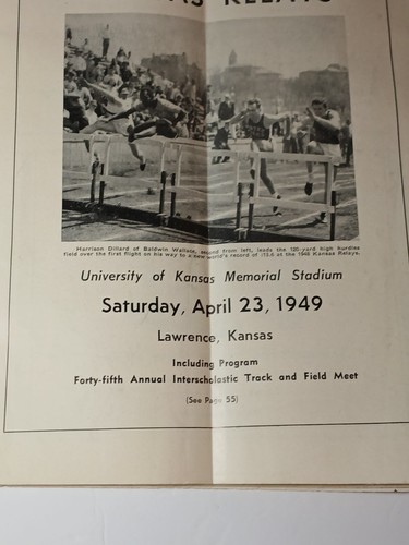 Vintage 1949 University of Kansas Relais Programm Leichtathletik Jayhawk Lawrence - Bild 13 von 24