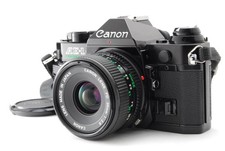  MINT Canon AE-1 Program Black 35mm Film Camera New FD 35mm f2.8 Lens JAPAN