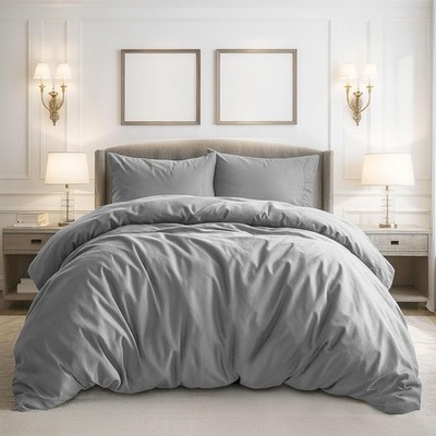 Duvet Cover Queen Size - 3 Pieces Extra Soft Bedding Set, Includes 1 Duvet Cover