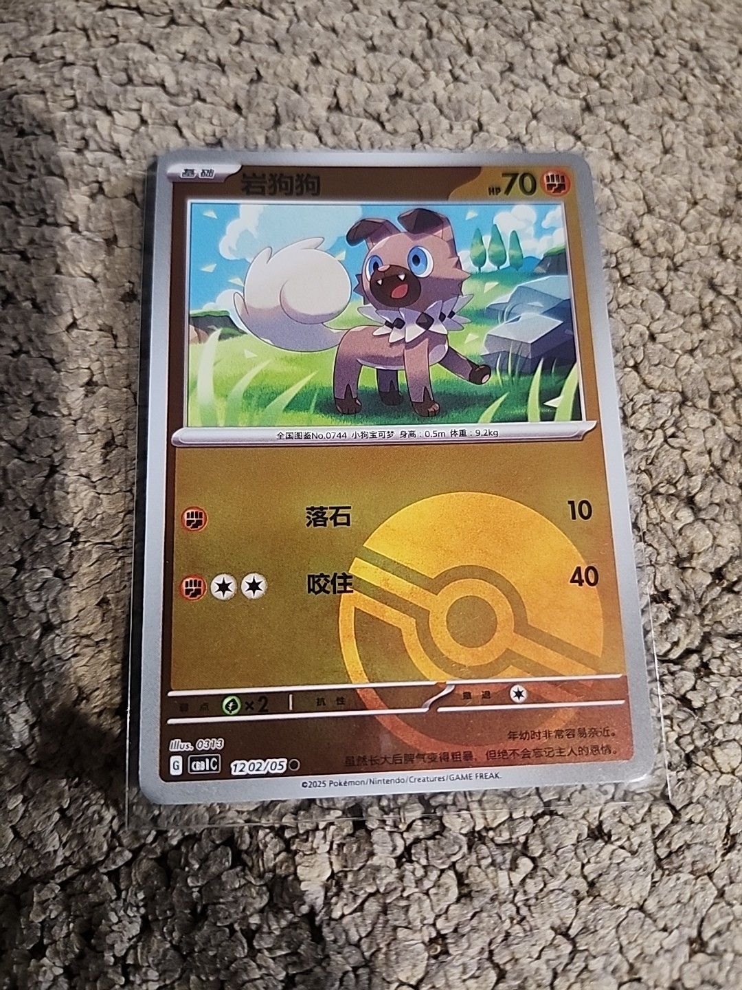 Rockruff 1201/05 Pokeball Foil - CBB1C - Pokemon Chinese 