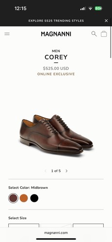 magnanni mens shoes cap toe 44 Antonio Maurizi - Picture 12 of 14