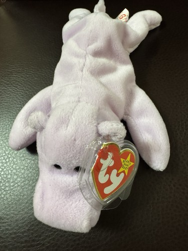 Ty Happy the Hippo, con pellets de PVC, considerado raro. - Imagen 1 de 5