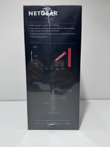 Netgear CM1000 Ultra High Speed Cable Modem DOCSIS 3.1 Gigabit Speed Sealed NIP - Afbeelding 4 van 7