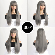 Long Straight 26-Inch Synthetic Wig for Cosplay and Everyday Wear