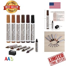 Wood Furniture Repair Kit 13pcs Markers  Wax Sticks for Scratches Nicks