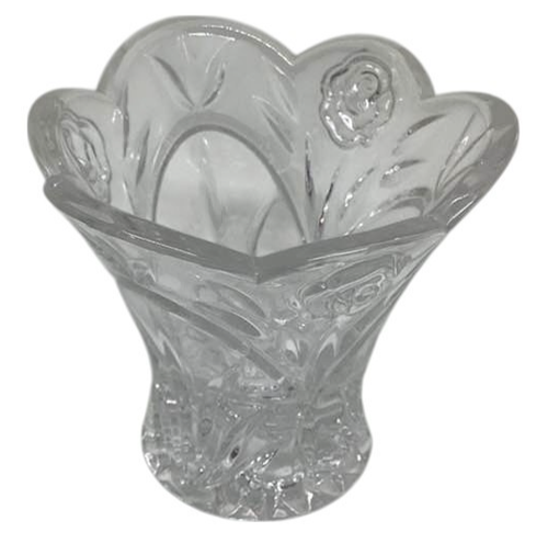 Princess House American Rose Vase Votive Taper Candle Holder Lead Crystal Vtg - Picture 2 of 6