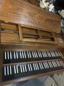 Eric Herz 1969 Double Manual Harpsichord Solid Flamed English Chestnut Cabinet