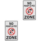 2pcs No Pee or Poop Sign Outdoor Dog No Peeing Sign Dog Walking Warning Sign