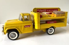 RARE 1950's BUDDY L COCA COLA YELLOW DELIVERY TRUCK WHITE GRILL ORIGINAL PAINT