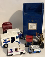 Big US postal service vintage bank cars lot rare mail collectibles Metal Vtg