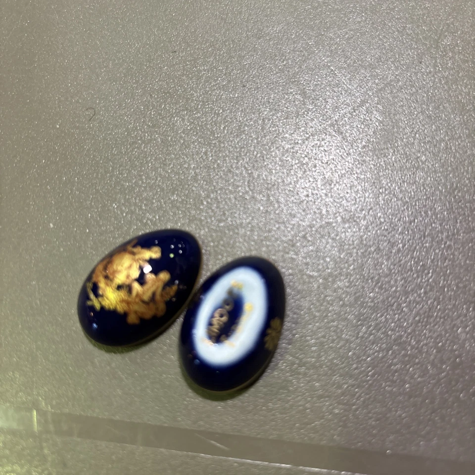 De Colección Limoges Cobalto Courting Minis Francia Lote 3 - 11 Piezas Juego de Té, Huevo, Piano Foto 4 de 4