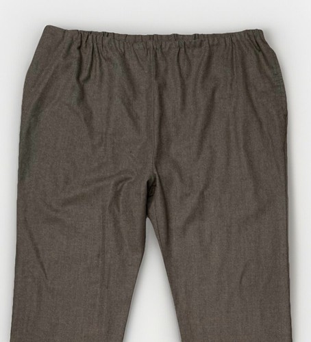 Eskandar Wool Trousers Size 2 (14-16 US) Brown Pants Raw Hem / Not Altered 34”L - Picture 4 of 19