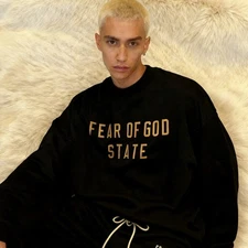 100% authentic, Fear of God ESSENTIALS 2024 “Black” State Crewneck 