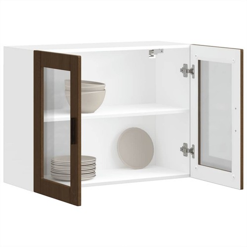 Kitchen Wall Cabinet Glass Doors Floating Cupboard Kitchen Storage Hanging Unit - Picture 58 of 64