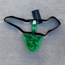 N2N Bodywear Men GREEN sexy Sheer mesh G-string Thong underwear size S