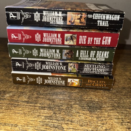 William W Johnstone Chuckwagon Trail Series complete set w/all 5 paperback books - Picture 2 of 2