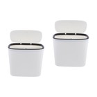 2pcs Household Trash Container Press Type Waste Basket Lidded Trash Can (White)