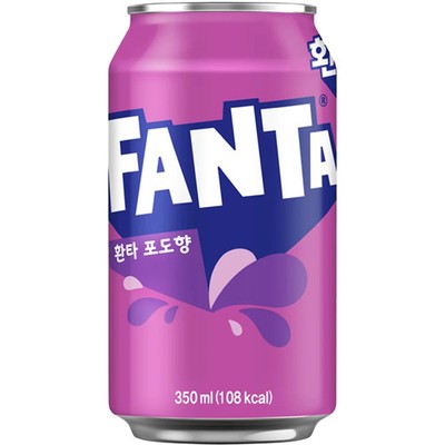 24 x Fanta Grape Korea Zero Sugar 355 ml. / 12 fl.oz.