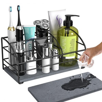 Toothbrush Holders, 5 Slots Bathroom Counter Organizer with Diatomaceous Eart...