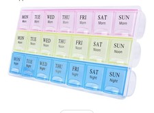 Large Weekly Pill Organizer 3 Times A Day, Moisture-Proof 7 Day Pill Box, Tra...