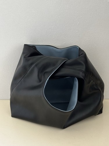 MERIT x PROENZA SCHOULER VEGAN LEATHER MAKE-UP REVERSIBLE BLACK BLUE BAG NWOT - Picture 3 of 10