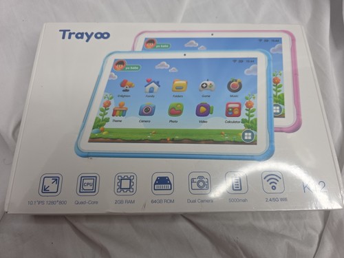 Trayoo 10.1" Android Tablet for Kids 64GB Blue 2gb Ram, 5000mah, Quad Core (AQN) - Picture 1 of 2