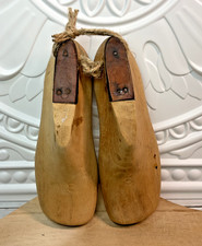 Antique Wooden Shoe Lasts Child Size 8 Cobbler Forms Primitive Original Patina