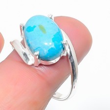 Blue Larimar Gemstone Handmade 925 Sterling silver Jewelry Ring Size-11. US