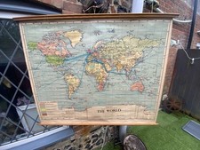 Superb Vintage Large Phillips World School Map…1962 George & Son…