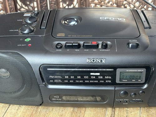 Sony CFD-10 CD Kassetten Abspielgerät AM FM Radio tragbarer Ghettoblaster - Bild 13 von 14