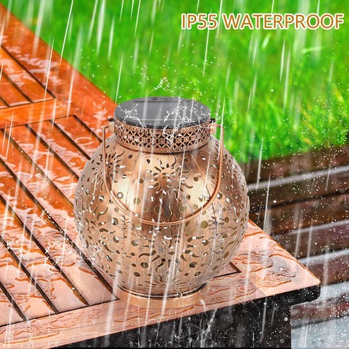 Solar Power Waterproof Lanterns Outdoor Hanging Solar Lights Retro Garden Decor - Picture 11 of 12