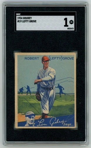 1934 Goudey #19 Lefty Grove Boston Red Sox Card HOF SGC 1 PR (65345)