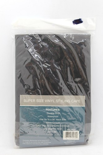 Scalpmaster Super Size Vinyl Styling Cape Black 54"x66" #3043 NOS - Picture 3 of 4