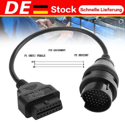OBD2 Adapter 38 Pin für Mercedes Benz Diagnosekabel OBD1 auf OBD2 bis Bj. 2000