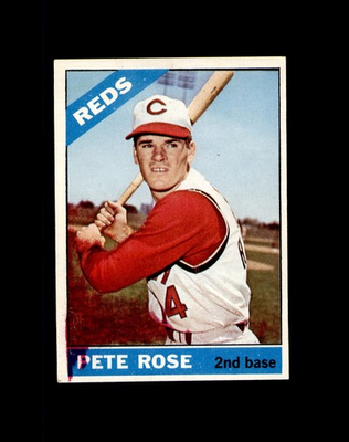 #ad 1966 TOPPS #30 PETE ROSE REDS ODDBALL FACTORY INK DEFECT EX *1533 $95.00
