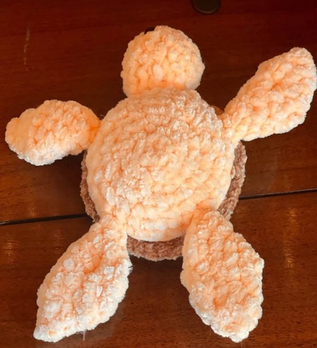 Gehäkelte Schildkröte Plüschtier Handarbeit Stofftier Plushie Amigurumi Ozean Plüschtier Pfirsich - Bild 4 von 5