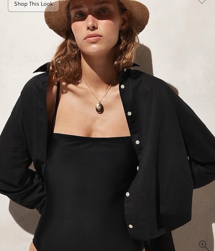 J.Crew Relaxed-fit beach shirt in linen-cotton blend Size XL In Black NWT New - Picture 2 of 7
