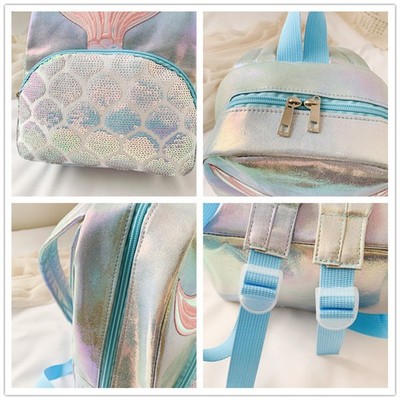Fashion Korean Backpack Western School Student School Bag Laser Fish Tail Travel