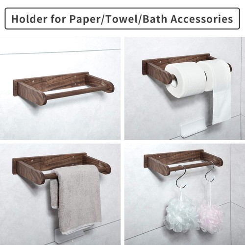 Wood-Paper-Towel-Holder-Under-Cabinet-Kitchen-Handmade - Wall Mounted/Adhesive - Picture 7 of 9