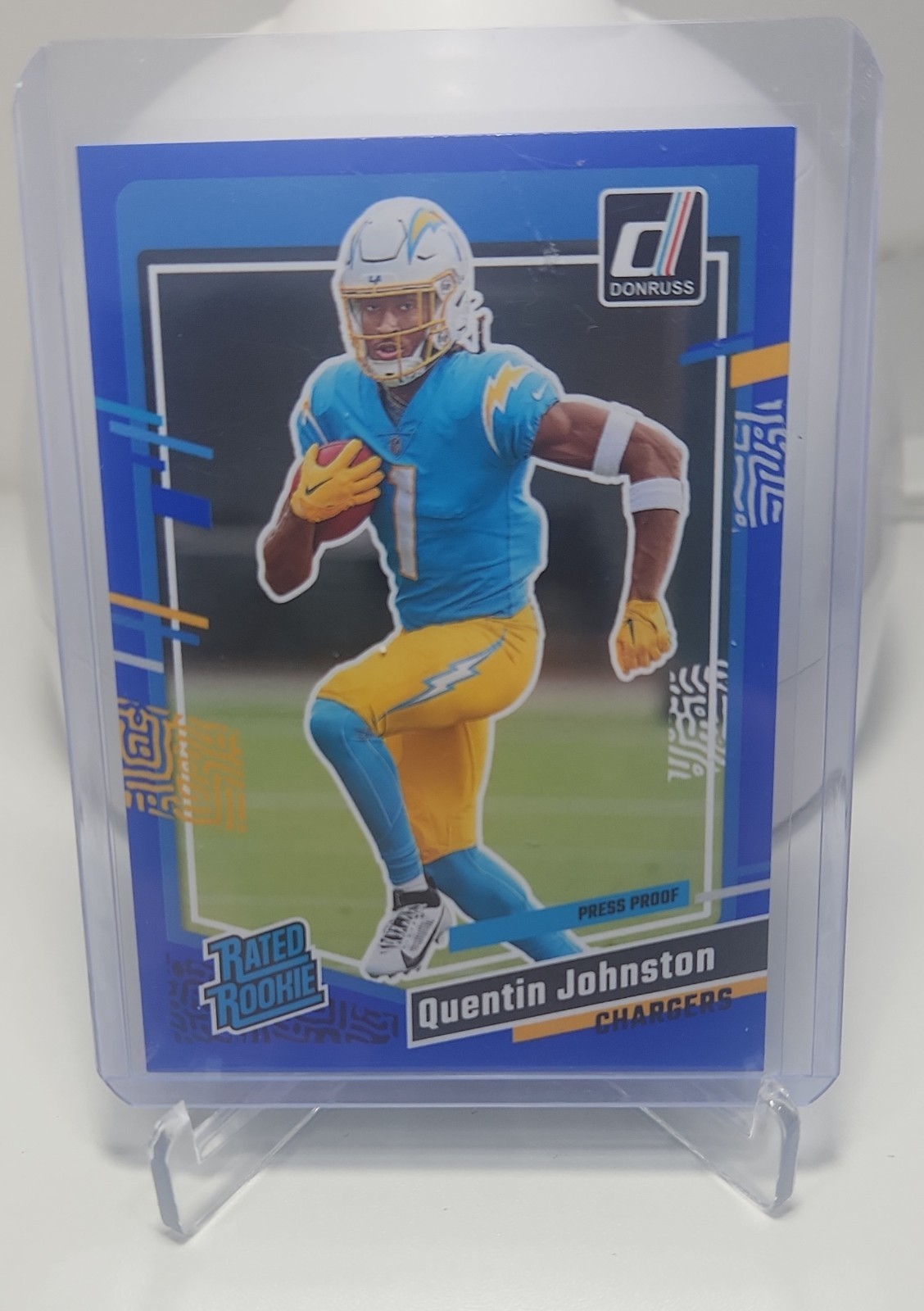 2023 Panini Donruss - Rated Rookie Quentin Johnston #353 Press Proof Blue (RC)