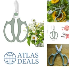 Elegant Grey Green Flower Scissors, Stainless Steel Floral Shears for Pruning