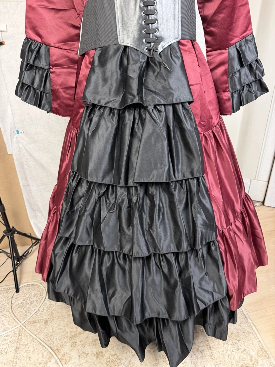 Gótico Victoriano Vampiro Vestido Conjunto Halloween Juegos con disfraces Conjunto Talla S Nuevo