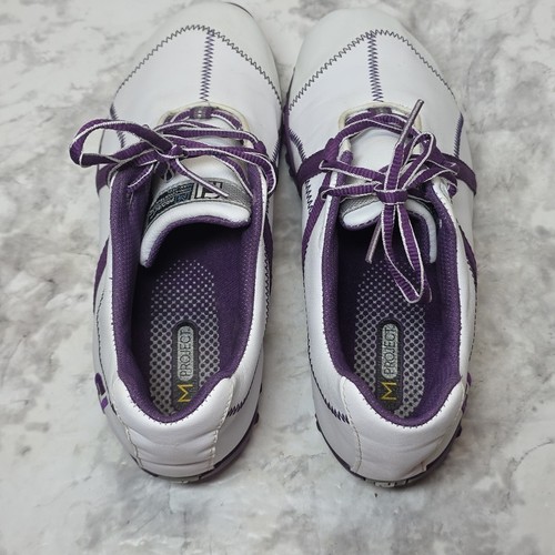 FootJoy FJ Women’s Size 9 m M-Project Spikeless Golf Shoes White/Purple - Picture 11 of 23
