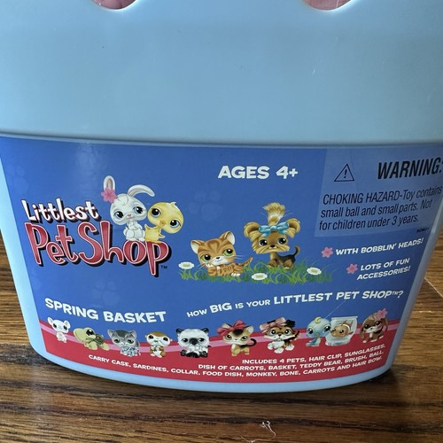 Hasbro Littlest Pet Shop Cestino a Molla Secchio Set Accessori Gatto Cane Coniglietto - Foto 4 di 8