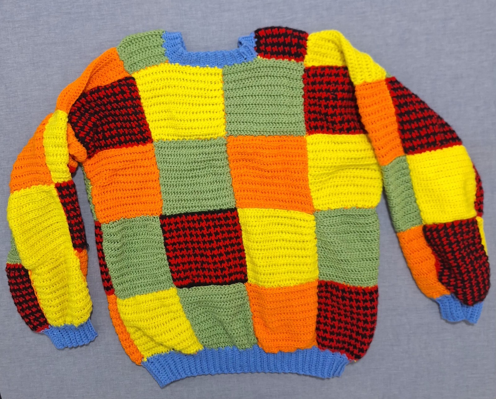 Colorblock Patchwork Wool Knit Sweater Harry Styl… - image 2